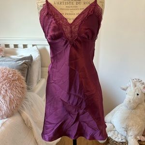 Purple Lace Detailed Slip Dress